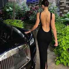 O-Neck Backless Hollow Out Sleeveless Split Bodycon Long Maxi Dress Dress For New Year, Lady Office, Long Black Maxi Dress, Bodycon Party Dress, Office Dresses For Women, Split Maxi Dress, Bodycon Maxi Dresses, Women's Evening Dresses, Bodycon Dress Parties