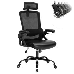 an office chair with wheels and arm rest