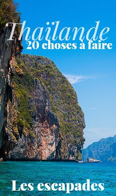 the front cover of a magazine with an island in the background and text that reads,'thailande 20 choses a fair les escapales '