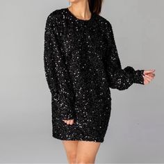 Reposhing This Item I Purchased From @Jbcarlton1029. Loved It, But Ready To Rotate For Something New. Questions? Leave A Comment Below! Black Long Sleeve Sequin Dress For Spring, Black Long Sleeve Sequin Dress For Date Night, Glamorous Black Long Sleeve Dress, Black Long Sleeve Sequin Dress For Holiday Party, Black Sequin Dress For Winter Date Night, Black Sequin Dress For Date Night In Winter, Black Sequin Evening Dress For Winter, Black Long Sleeve Sequin Dress For Winter, Black Sequin Dress For Date Night And Holidays