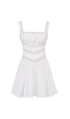 WHITE LACE TRIM MINI DRESSOur WHITE LACE TRIM MINI DRESS is the perfect garment for those carefree days on vacation. Made from stretch white cotton, this dress features beautiful lace panels that add a touch of elegance and reveal just a hint of skin. The close-fitting bodice is enhanced by a drawstring tie threaded through delicate lace trim, creating a feminine and flattering silhouette.The mini dress has a voluminous skirt that showcases the legs and is fully lined for comfort. It zips up the back for easy on and off. Made from stretch cotton, this dress is both stylish and comfortable.Key Features: Stretch white cotton material for comfort Beautiful lace panels add a touch of elegance Gathered bust with drawstring tie to enhance the feminine feel Voluminous skirt showcases the legs Ful Cotton Lace Patchwork Dress For Vacation, White Cotton Mini Dress For Summer, White Crochet Mini Dress For Vacation, White Cotton Mini Dress For Vacation, Crochet Lace Mini Dress For Vacation, White Lace Patchwork Mini Dress For Vacation, Lace Patchwork Mini Dress For Beach, Summer Mini Dress With Lace Patchwork For Vacation, White Lace Trim Summer Dress