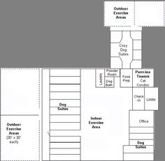 the floor plan for an office building with two floors and one room on each side