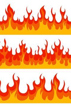 a set of fire flames on white background