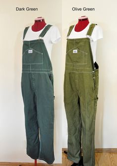 "Custom Dyed Bib Overalls. PLEASE LOOK OVER THE DETAILS AND MEASUREMENTS LISTED BELOW BEFORE ORDERING! THANK YOU! My suppliers are out of stock on many sizes - more should be available in the near future. I hope! Rugged Blue Brand 100% Cotton Bib Overall Pants - Dyed per request of customer color. This listing is a custom request. You choose the size and color. I will acquire the Cotton Painters Bib to be dyed in the color of your choosing. The bib overalls will be a NEW pair of Painters Overall Fitted Green Overalls With Pockets, Cotton Utility Overalls, Utility Cotton Overalls Pants, Utility Style Overalls With Belt Loops, Utility Overalls With Belt Loops, Cotton Overalls With Relaxed Fit, Cotton Full-length Relaxed Fit Overalls, Cotton Full Length Relaxed Fit Overalls, Green Cotton Overalls