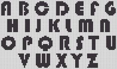 a cross stitch alphabet with the letters and numbers in black, white and grey colors