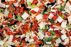 a mixture of chopped vegetables is shown in this image