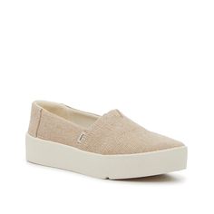 TOMS-Verona Slip-On You deserve a casual and comfortable style on your off-days. When in doubt, reach for the Verona slip-ons from Toms! This simple style features a hands-free closure, a cushioned CloudBound™ footbed, and a versatile silhouette for easy pairing and all-day support. About the Brand: Toms believes in a future where all people have the chance to thrive! Toms invests one-third of their profits in support of grassroots efforts , partnering with organizations at the local level to bo Beige Slip-on Sneakers With Textured Sole For Summer, Casual Natural Color Slip-ons For Spring, Comfortable Everyday Slip-ons With Woven Sole, Comfortable Everyday Summer Slip-on Sneakers, Comfortable Slip-ons For Everyday Summer Wear, Summer Beige Slip-on Sneakers, Beige Summer Slip-on Sneakers, Summer Slip-on Sneakers For Everyday, Beige Slip-ons With Textured Sole For Everyday