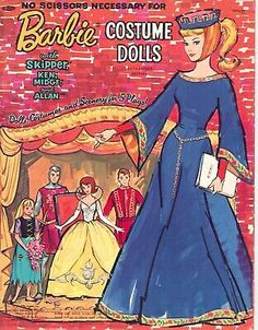 an advertisement for barbie's costume dolls