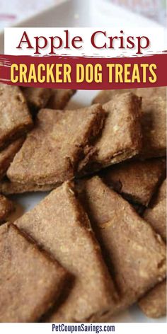 Apple Crisp Cracker Dog Treats Crunchy Dog Treats Recipes, Crunchy Dog Treats, Gourmet Dog Treat Recipes Homemade, Dog Treats Homemade Christmas, Crunchy Dog Treats Homemade, Grain Free Dog Treats, Dog Treats With Coconut Flour, Baked Dog Treats Recipes