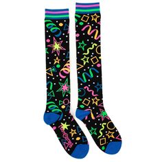 Kidcore Socks, Scene Socks, Clowncore Clothes, Skate Rink, Kidcore Clothing, Silly Clothes, Scene Outfits, Scene Fashion, Uv Reactive