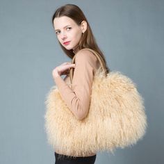 Women's Real Genuine Lamb Fur Handbag Mongolian Fur Bag Long Wool Fur Tote Bag | eBay Beige Double Handle Bag With Dust Bag, Beige Double Handle Bags With Dust Bag, Beige Satchel For Shopping With Dust Bag, Shopping Tote Shoulder Bag With Dust Bag, Brown Handheld Shoulder Bag With Dust Bag, Beige Satchel Evening Bag, Beige Shoulder Evening Bag For Travel, Beige Shoulder Evening Bag With Removable Pouch, Beige Satchel Evening Bag With Top Carry Handle