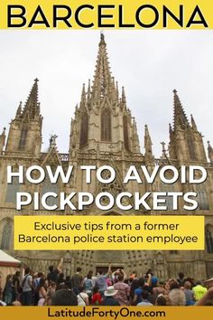 the front cover of barcelona how to avoid pickpockes, with text overlay