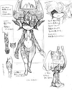 some sketches from an anime character's storyboard, including the head and shoulders