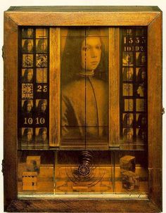 an image of a woman's face is shown through the glass in this case