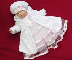 Lara, white-pink-piece, dress, coat + headband, + hat - A beautiful dress for your little princess - All made with love, simply stunning and graceful - Condition: New - Material: 100% polyester decorated with an elegant bow **Available sizes - Gr. 56 - Gr. 62 - Gr. 68 - Gr. 74 - Gr. 80 - Gr. 86 - Gr. 92 - If you need a different size, just write to us - Please specify sizes after purchase **Please note - Sizes: +/-2cm tolerance by manual measurement. - The colors in the pictures are never 100% l Headband Hat, Baptism Dress, Dress Coat, Different Light, Dress Party, Little Princess, Beautiful Dress, Beautiful Dresses, Party Dress