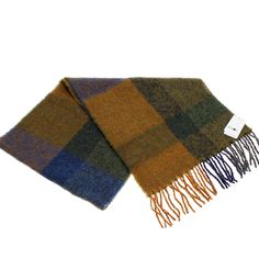 No Nationality Brown One Size Hoodie Scarf, Brown Plaid Scarf, Fendi Scarf, Brown Scarves, Alpaca Scarf, Grey Scarf, Blue Check, Blanket Scarf, Scarf Set