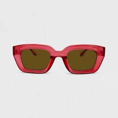 Trendy Red Wayfarer Sunglasses, Red Wayfarer Sunglasses With Uv Protection, Red Square Frame Sunglasses With Polarized Lenses, Red Square Frame Sunglasses With Uv Protection, Red Rectangular Sunglasses With Tinted Lenses, Red Square Frame Sunglasses With Tinted Lenses, Red Rectangular Sunglasses With Gradient Lenses, Red Rectangular Sunglasses With Uva Protection, Red Square Frame Sunglasses For Beach