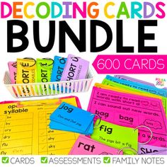 the decoding cards bundle includes 500 cards, and 600 words to help students learn how to use them