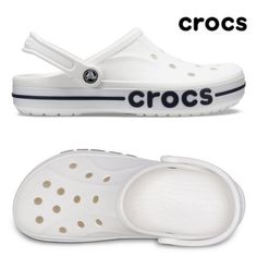 - New With Tag - Crocs: Clog Slip-Ons Slippers Shoes - Bold Midsole Stripe For A Sporty Look - Fully Molded Croslite Material For Lightweight Cushioning And Comfort - Iconic Crocs Comfort: Lightweight. Flexible. 360-Degree Comfort - Color: White / Navy White Slip-resistant Clogs For Summer, White Slip-resistant Sandals For Spring, White Slip-resistant Clogs For The Beach, White Non-slip Flat Clogs, Sporty White Summer Clogs, Sporty White Clogs For Summer, White Sporty Clogs For Summer, White Synthetic Clogs With Removable Insole, Casual White Slip-resistant Sandals