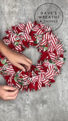 Christmas Ribbon Wreath DIY Easy Snowman Wreath Diy, Making Wreaths With Ribbon, Diy Christmas Wreaths With Ornaments, Buffalo Plaid Christmas Wreath Diy, Plaid Christmas Wreath Diy, Christmas Wreaths With Ribbon And Ornaments, Home Made Christmas Wreaths How To Make, Ornament Ribbon Bow, Fall Ribbon Wreaths For Front Door Diy Easy