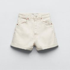 New Zara Shorts New With Tags Size Us 14 Cream Color 100% Cotton Zara Cotton Bottoms With Built-in Shorts, Spring Mid-rise Shorts With Belt Loops, Trendy High-waisted Beige Shorts, Trendy Beige Short Length Bottoms, High Waist Relaxed Fit Beige Shorts, Beige High Waist Relaxed Fit Shorts, High Waist Beige Shorts With Relaxed Fit, Beige Jean Shorts With Pockets For Spring, High-rise Shorts With Belt Loops For Spring