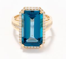 Prepare for oohs and aahs when you don this statement-making 14K gold ring. Luxe London blue topaz complemented by sparkling round diamonds is the posh pairing you didn't know you needed. From Effy Jewelry. Elongated Cushion Cut, Cushion Cut Ring, London Blue Topaz Ring, Effy Jewelry, 14k Gold Ring, London Blue, London Blue Topaz, Cushion Cut, Blue Topaz Ring