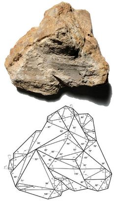 an image of a rock with numbers on it and a line drawing of the rocks