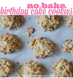 no bake birthday cake cookies with sprinkles