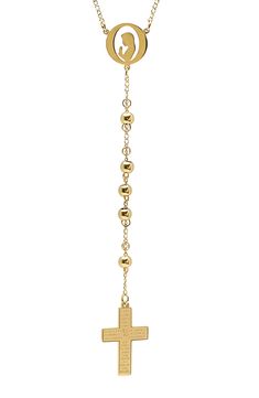 Share your faith with this rosary-inspired chain necklace that features a cross-shaped pendant stamped with the serenity prayer. Stainless steel/18K gold plate Imported The Serenity Prayer, Serenity Prayer, Clutch Pouch, How To Make Shoes, Cold Weather Accessories, Keep Jewelry, Drop Necklace, Shower Gifts