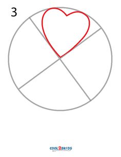 an image of a heart in the middle of a circle with three lines going through it