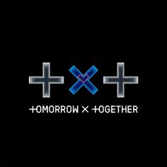 the logo for tomorrow x and together, with two crosses on each side of it