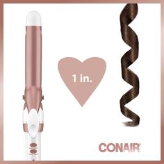 Twice as much curl control!, This 1-inch Double Ceramic Curling Iron has a higher ceramic content to deliver even heat, fast styling and long-lasting curls. 30 heat settings make it perfect for every hair type, and the cool tip makes it easy to handle. | InfinitiPRO by Conair Double Ceramic 1-inch Curling Iron Conair Curling Iron Hair Tutorials, Chi Curling Iron, Bioionic Long Barrel Curling Iron, 1.5 Curling Iron Curls, Conair Curling Iron, 1 Inch Curling Iron, 1.25 Inch Curling Iron, Lasting Curls, Beach Curls