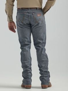 NOTHING BEATS AN ORIGINAL, BUT THIS MIGHT Since 1947, Wrangler® jeans have been a cowboy-approved wardrobe staple. Inspired by our Western heritage, these Wrangler® Retro® jeans combine our most iconic features with contemporary fits and washes. This updated classic features the same worn leather patch with our rope logo, 'W' stitching on the back pockets, and five-pocket styling. These men's slim bootcut jeans feature a streamlined silhouette through the seat, thigh, and knee, but the leg widen Western Style Fitted Jeans, Medium Wash Bottoms With Pockets For Ranch, Western Style Fitted Full-length Jeans, Fitted Full-length Western Jeans, Fitted Full Length Western Bottoms, Fitted Full Length Western Jeans, Western Style Dark Wash Straight Leg Bottoms, Western Straight Leg Cotton Bottoms, Western Style Straight Leg Cotton Bottoms