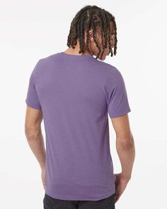 Combed CVC T-Shirt - HEATHER DEEP PURPLE - XL | Tultex Combed CVC T-Shirt in Heather Deep Purple Size XL | Cotton/Polyester Blend Heather Cotton Crew Neck T-shirt, Heather Tri-blend Crew Neck Top, Casual Purple Moisture-wicking T-shirt, Purple Plain Crew Neck Top, Purple Soft-washed Relaxed Fit Tops, Casual Lavender Loungewear Tops, Comfortable Pre-shrunk Crew Neck Tops, Heather Color Relaxed Fit Short Sleeve T-shirt, Heather Relaxed Fit Short Sleeve T-shirt