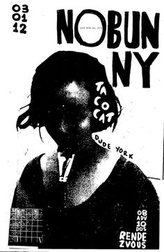 the poster for nobun ny featuring a woman with her face painted black and white