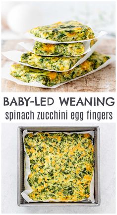 baby - led weaning spinach zucchini egg fingers