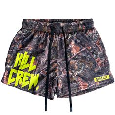 MUAY THAI SHORTS (MID THIGH CUT) - CAMO / GREEN - Kill Crew Shorts Gym Outfit, Kill Crew, Gym Shorts Men, Muay Thai Shorts, Shoes Outfit Fashion, Country Girl Style, Mens Trendy Outfits, Camo Shorts, Tumblr Fashion