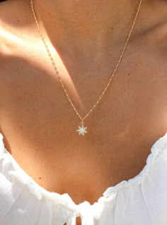 Embrace your inner princess with our Cassie Necklace. She features a gold filled chain, which makes it an elegant everyday necklace. Its dainty opal sun charm easily adds a pop of color to any outfit, ensuring you always stand out. This shiny piece is perfect for necklace layering or equally beautiful worn alone. Best of all, this necklace is tarnish free ! • Single Gold filled chain (of choice) with charm• Gold Filled• Bead Chain Length: 20"• Twist Chain Length: 16" + 1" extender (to make adjus Cute Gold Necklace Pendants, Gold Necklace Sun, Dainty Necklace Layering, Sun Charm Necklace, Pretty Jewellery Necklace, Gold Necklace Aesthetic, Necklaces Everyday, Cute Chains, Cute Gold Necklace