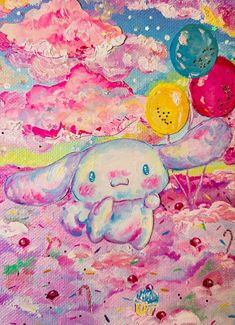 Cinnamoroll Print (5x7 in.) Fine art inkjet print Baby Cinnamoroll, Character Paintings, Hello Kitty Art, Cute Paintings, Sketchbook Inspiration, Hippie Art, Art Inspiration Painting, Fantasy Illustration, Kawaii Art