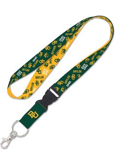 a lanyard with green and yellow letters on it, featuring the university of central florida logo