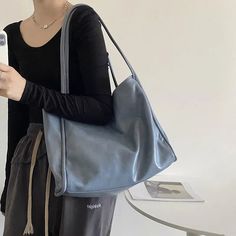 40441324306503 Blue Handbag, College Bags, Blue Handbags, Mobile Phone Bag, Casual Tote, Types Of Bag, Fashion Updates, Black Handbags, Large Bags