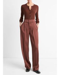 Vince Satin Wide Leg Pants Satin Wide Leg Pants, Dark Brown Pants, Lounge Sweater, Satin Pants, Brown Pants, Menswear Inspired, Wide Leg Trousers, Autumn Winter Fashion, Leg Pants