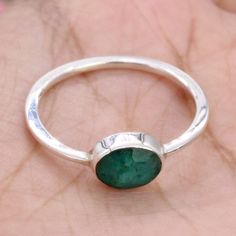 925 Solid Sterling Silver Ring / Emerald / Stacking Rings / Womens Band Ring Gemstone - Emerald ( please select your ring size and gemstone in drop down menu ) Gemstone Shape - Oval Metal - 925 Sterling Silver Metal Purity - 92.5% Solid Silver Customization: After you order, we will craft your selected ring as per your required ring size. Ring size chart is also uploaded. Handling Time - We will dispatch your item within 6-10 working days after confirmation of order. Shipping :- Domestic Shippin Minimalist Oval Emerald Ring In Sterling Silver, Oval Sterling Silver Stackable Emerald Ring, Oval Sterling Silver Stackable Rings For May Birthstone, Adjustable Oval Emerald Ring For Anniversary, Stackable Oval Emerald Ring In Silver, Oval Stackable Emerald Ring In Sterling Silver, Stackable Sterling Silver Emerald Ring, Silver Oval Ring For Birthday, Oval Sterling Silver Rings For May Birthstone