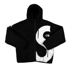 "Crafted from soft black fleece, this Supreme x The North Face S Logo Hooded Fleece Jacket from FW22 is detailed with a white \"S\" on the front. The North Face's logo is embroidered on the chest and back, as well as on a patch on the sleeve alongside a Supreme logo patch." The North Face Fleece Jacket, Supreme Logo, Face Model, The North Face Fleece, North Face Fleece Jacket, Linen Men, North Face Fleece, Chill Outfits, S Logo