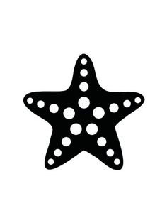 a black and white image of a starfish with polka dots on it's body