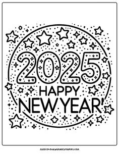 happy new year 2025 starry sky Happy New Year Art Ideas, New Years Eve Crafts For Kids, New Year Worksheets For Kids, Happy New Year Coloring Pages, New Years Craft, Happy New Year Printable, New Year Activity, New Year Doodle, New Year's Drawings