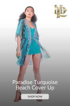 Looking for the perfect beach cover-up to elevate your seaside style? Search no more, because we have you covered with the breathtaking Paradise Turquoise Beach Cover Up! Crafted from high-quality poly georgette, this cover-up is equipped to keep you comfortable and stylish whether you're lounging by the ocean or sipping cocktails at the beach bar. paradise turquoise beach cover up/ beach cover up/ turquoise beach cover up/ African fashion Cover Up Beach, Seaside Style, Coverup Beach, Beach Bar, By The Ocean, Beach Covers