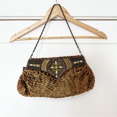 Metal Chain Strap Faux Fur Beaded New With Tags Light Fading To The Top As Shown. No Other Flaws. Brown Party Clutch With Chain Strap, Brown Embellished Shoulder Bag For Everyday Use, Evening Brown Beaded Shoulder Bag, Brown Beaded Pouch Shoulder Bag, Embellished Brown Shoulder Bag For Party, Brown Embellished Shoulder Bag For Party, Party Brown Embellished Shoulder Bag, Embellished Brown Evening Bag, Brown Beaded Pouch Bag