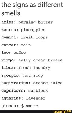 the signs as different smell smells