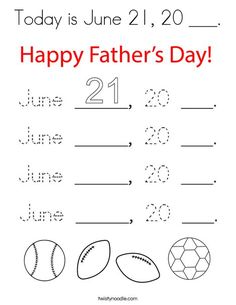 a fathers day worksheet for kids to practice numbers and counting the number one